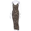 Leopard Print Sleeveless V-Neck Sexy Dress Women Bodycon Midi Dress Spring Fashion Streetwear Party Off Shoulder Elegant Festival Outfits