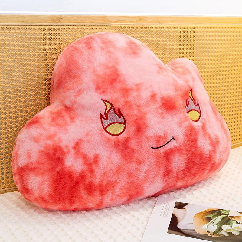 Cloud-Shaped Plush Pillow Soft Short Pile Stuffed Toy Bedside Car Decor In Sky Blue White Sunset Gray
