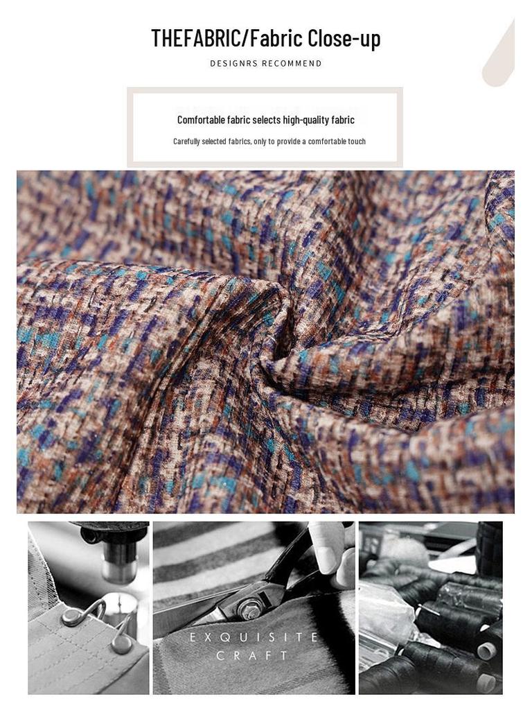 2025 Spring & Autumn Color Block Turn-Down Collar Jacket for Middle-Aged & Elderly Women