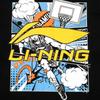 Li Ning Cartoon Big Logo Trendy Comfortable Fashion Short Sleeve Casual Sports Suit Unisex Suit Black YHSU221-1+YKSU157-2