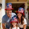 Amerikansk Flag Tophat, Onkel Kostumehat til 4. juli, Rød Hvid Blå Patriotisk Festdekoration til Voksne, Uafhængighedsdagen