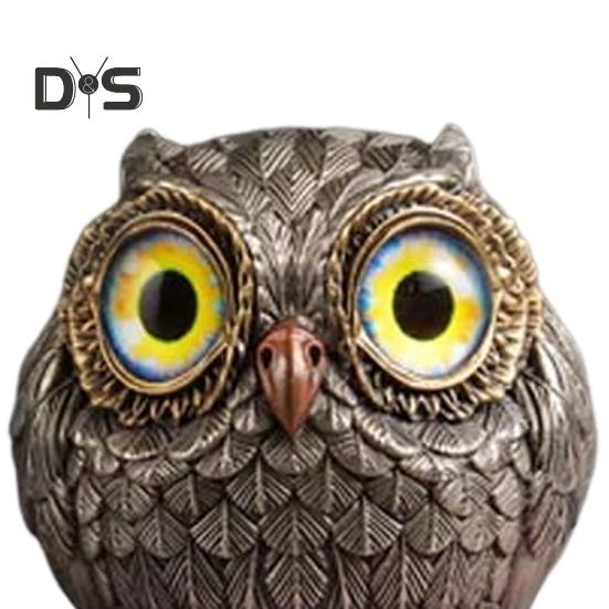 2ks miniaturní figurky sovy Ručně vyrobené socha sova socha zvířete Drobná plastika sovy z pryskyřice Stolní ozdoba pro dekoraci domácí police