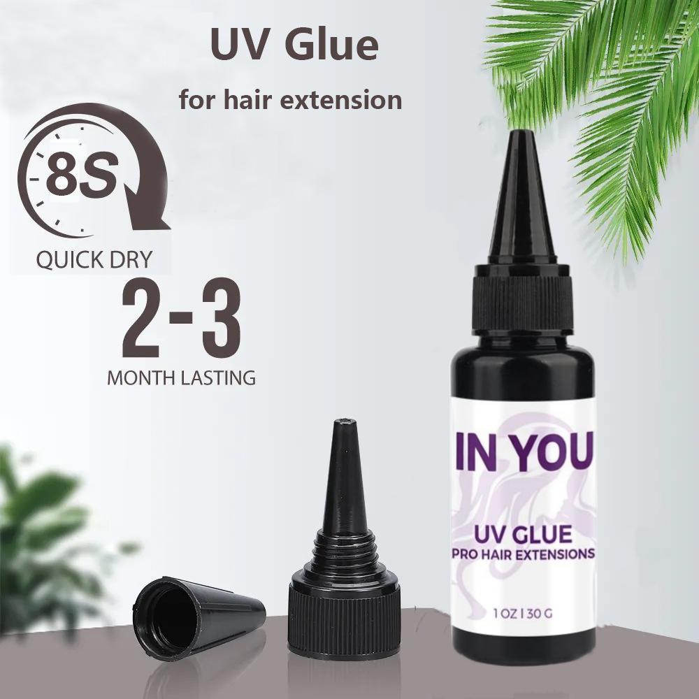 Tangle-Free UV Hair Extension Kit: 2X Faster Remover + 30g Glue & Spares for Invisible Extensions – Salon & Home Use