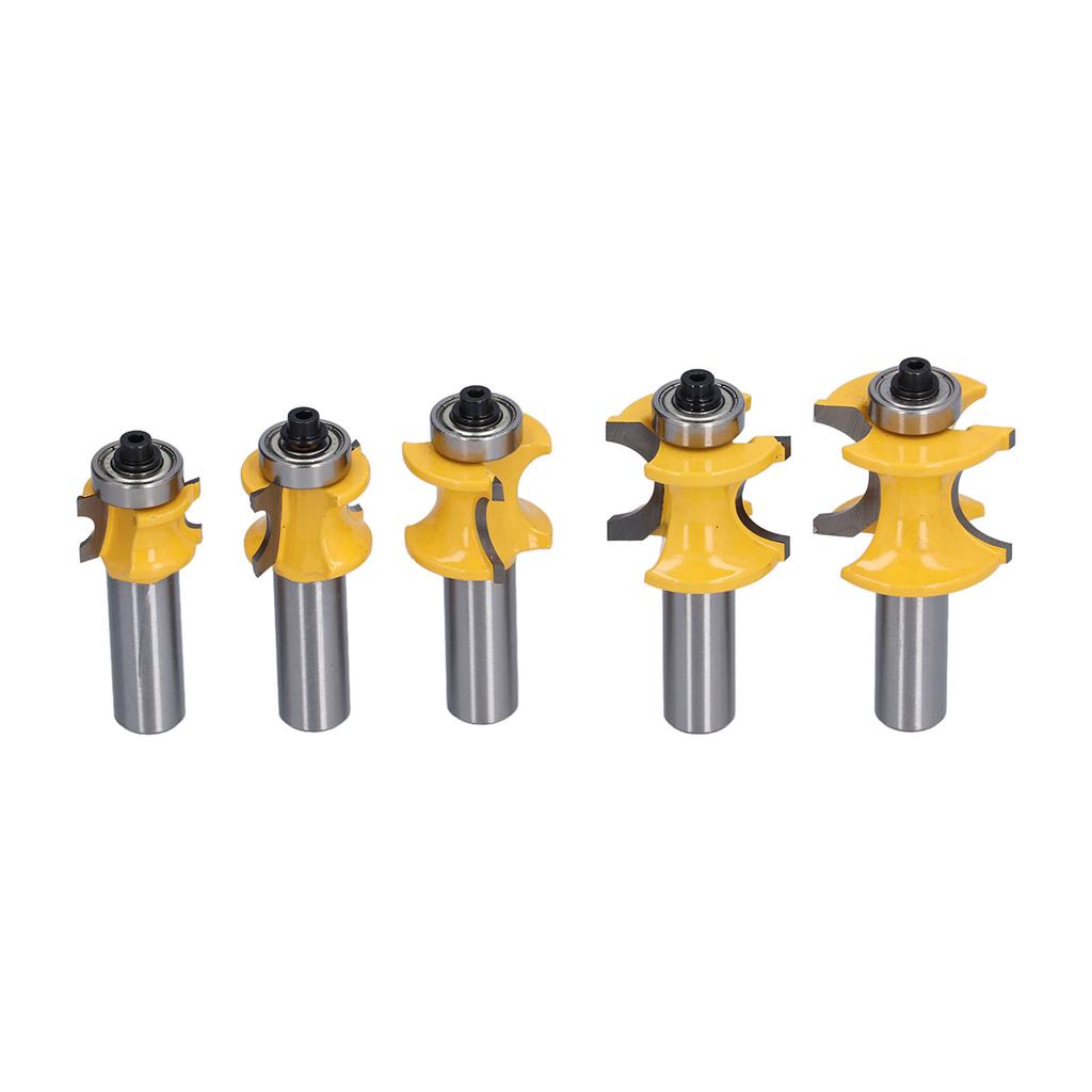 5Pcs 12in Shank Router Bit Half Round Bullnose Wood Milling Cutter for CNC Engraving Machine
