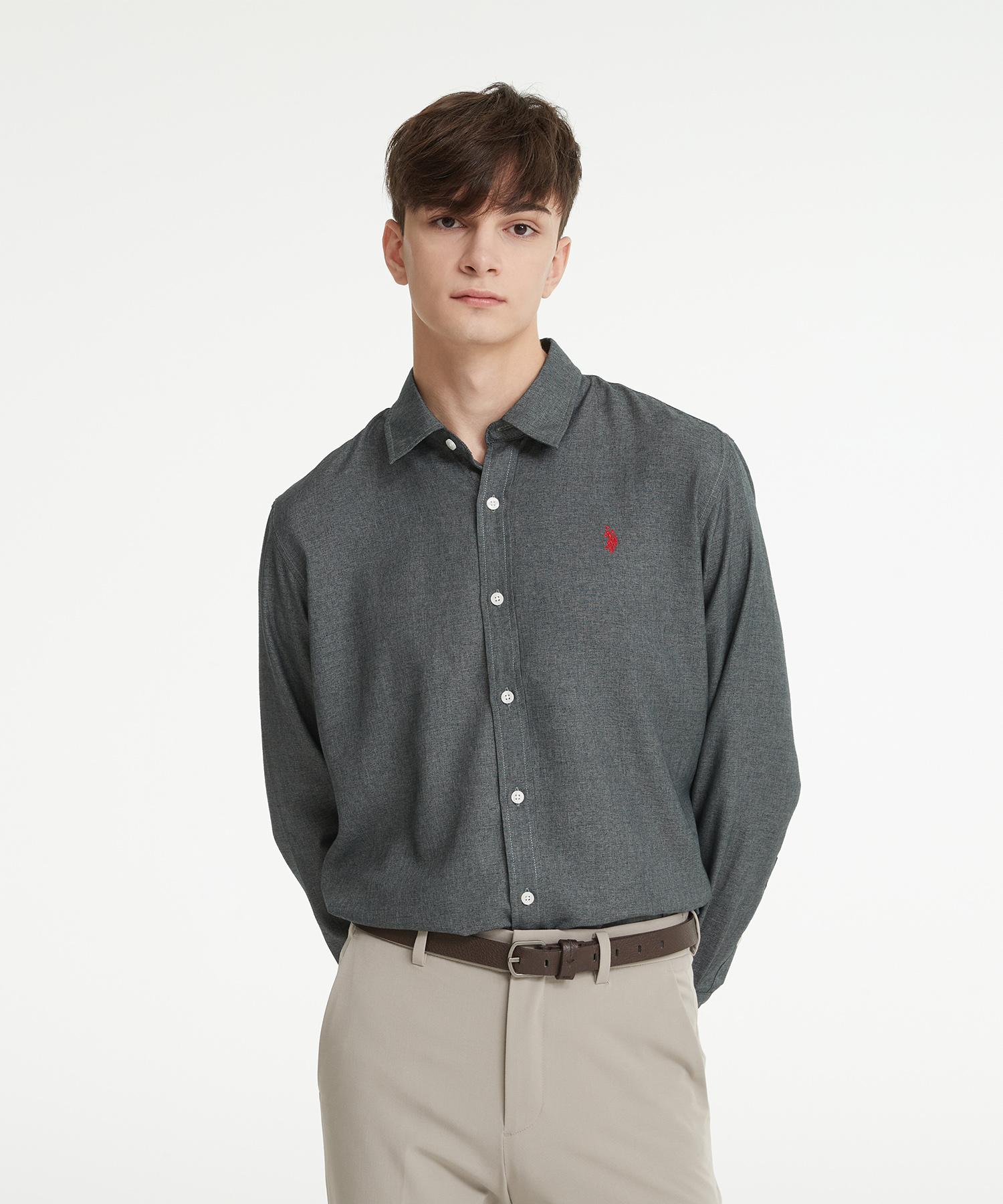 Us Polo Assn Cotton Classic Shirt_Chambray Navy Chambray Navy/100