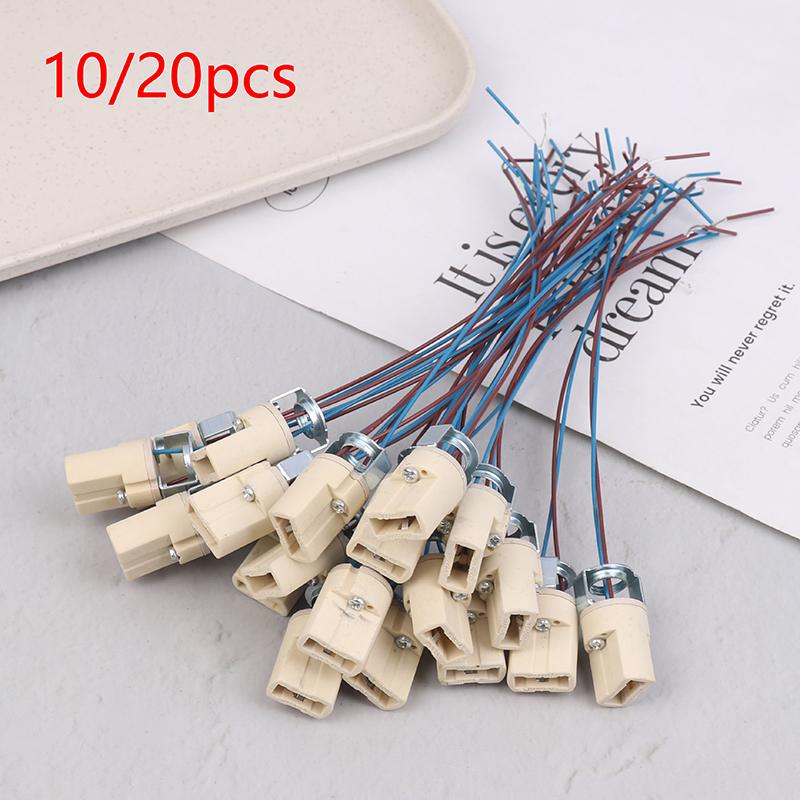 10/20Pcs G9 Light Bulb Socket Ceramic Lamp Base Holder Connector Led Halogen Light Led Lamp Bulb Holder Base Fixture