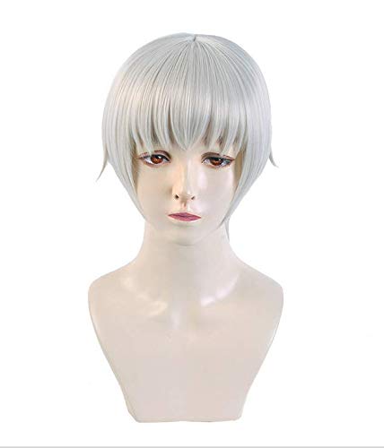 Jujutsu Kaisen Cosplay Wig, Inumaki Toge Costume with Wig Net, Perfect for Halloween, Events, and Christmas, Perfect for Costumes, Disguises, and Cost