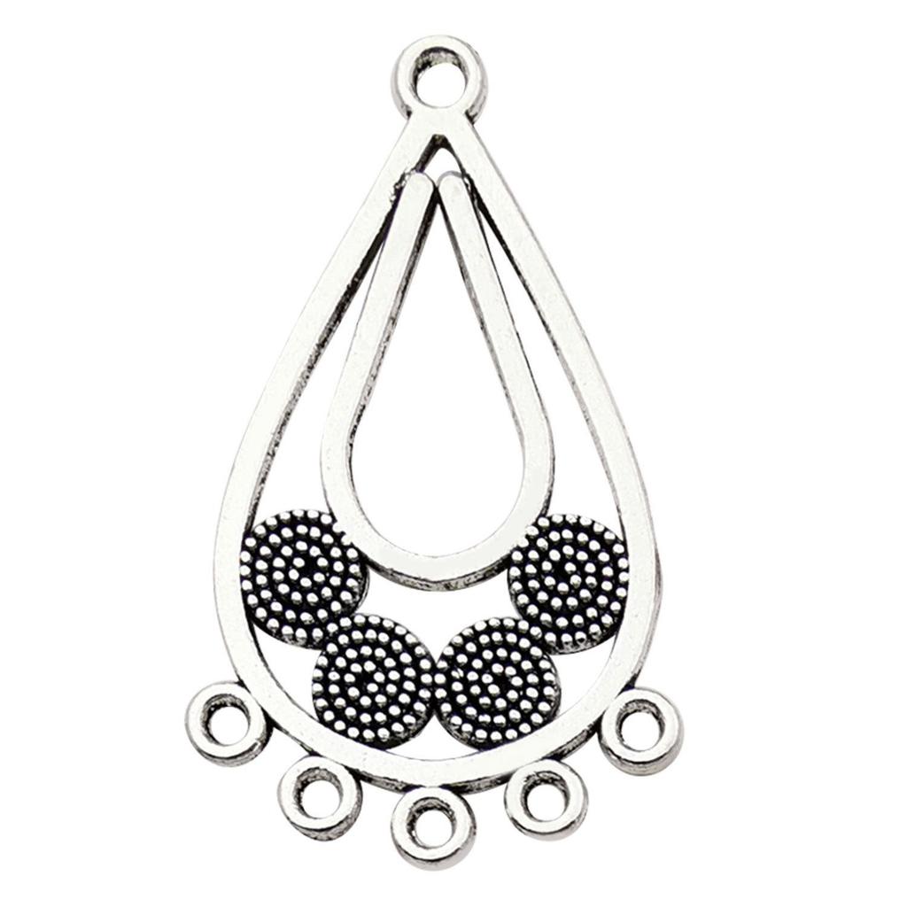 Bohemian Water Drop Heart Double Hole Ethnic Earrings Alloy Jewelry