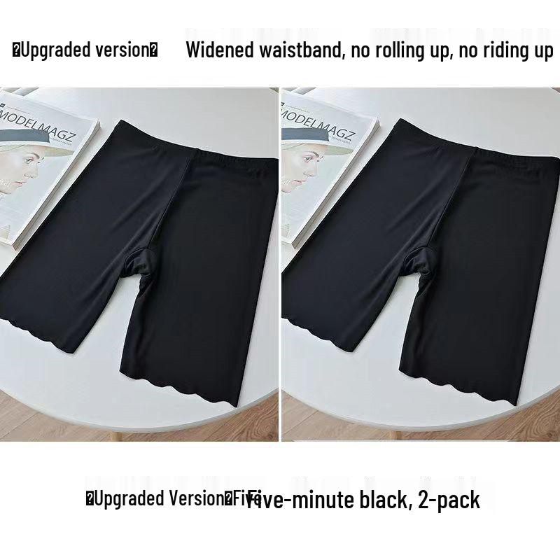 Ice Silk Women's Anti-Chafing Plus Size 2-in-1 Safety Capris