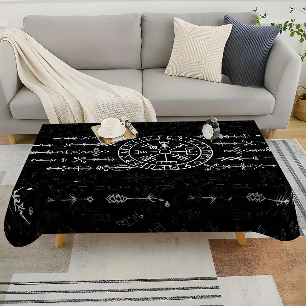 Viking Mystical Rune Rectangle Tablecloth Table Decor Reusable Scandinavian Kitchen Dining Tablecloth Holiday Party Decor