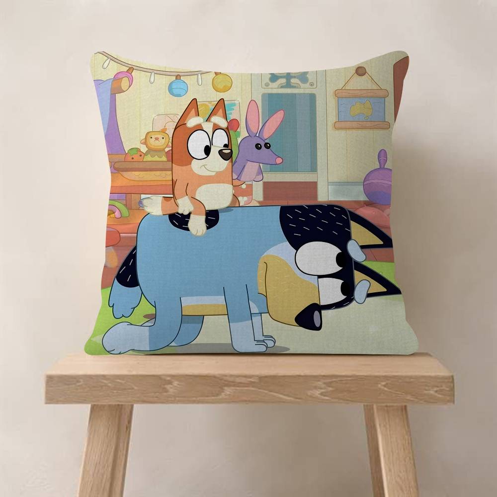 Federa per Cuscino Carina Cartoon Bluey Fresca Per Camera da Letto e Salotto Copricuscino Decorativo per Divano