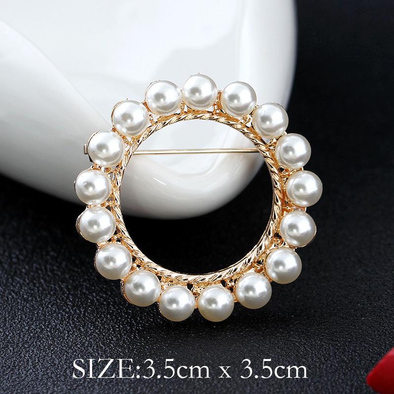 Mode Kristall Strass Persönlichkeit Vielseitig Perlenkranz Kleine Brosche Anstecknadel Damen Seidenschal Schnalle