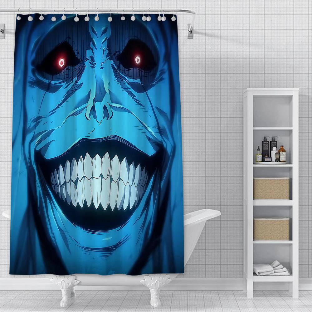 Solo Leveling Shadow King Shower Curtain Waterproof Polyester Fabric Paint Bath Curtains Home Bathroom Decor Curtain With Hook