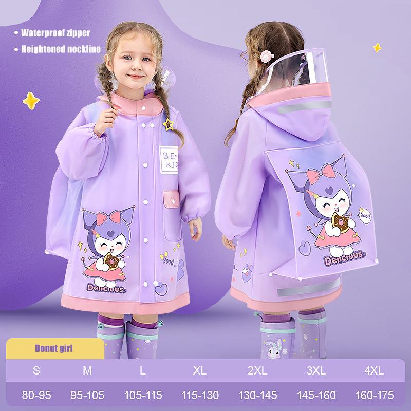 Children s New Ponchos Thickened and Lengthened Schoolbags with Windproof Feature EVA Material for Kindergarten Outdoor Tours (as the picture,L)