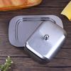 Stainless Steel Butter Dish With Lid Retro French Butter Box Storage Box Butter Tray Tableware Dessert Tray Kitchen Tableware