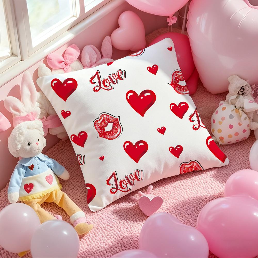 Creative Red Lips Personality Fashion Trend Cushion Pattern Printed Pillowcase For Living Room Sofa Cushion CoverBedroom Decor