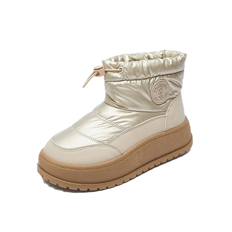 Winter Warm Snow Boots for Women Non-Slip Chunky Platform Sneakers With Faux Fur Lined Waterproof Tennis Walking Shoes Women's Comfort Short Booties