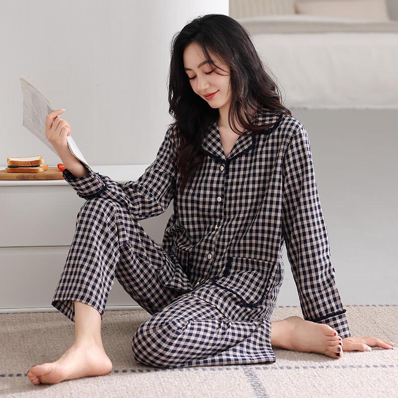 Women's Long-Sleeve Pajama Set with Chest Pads
