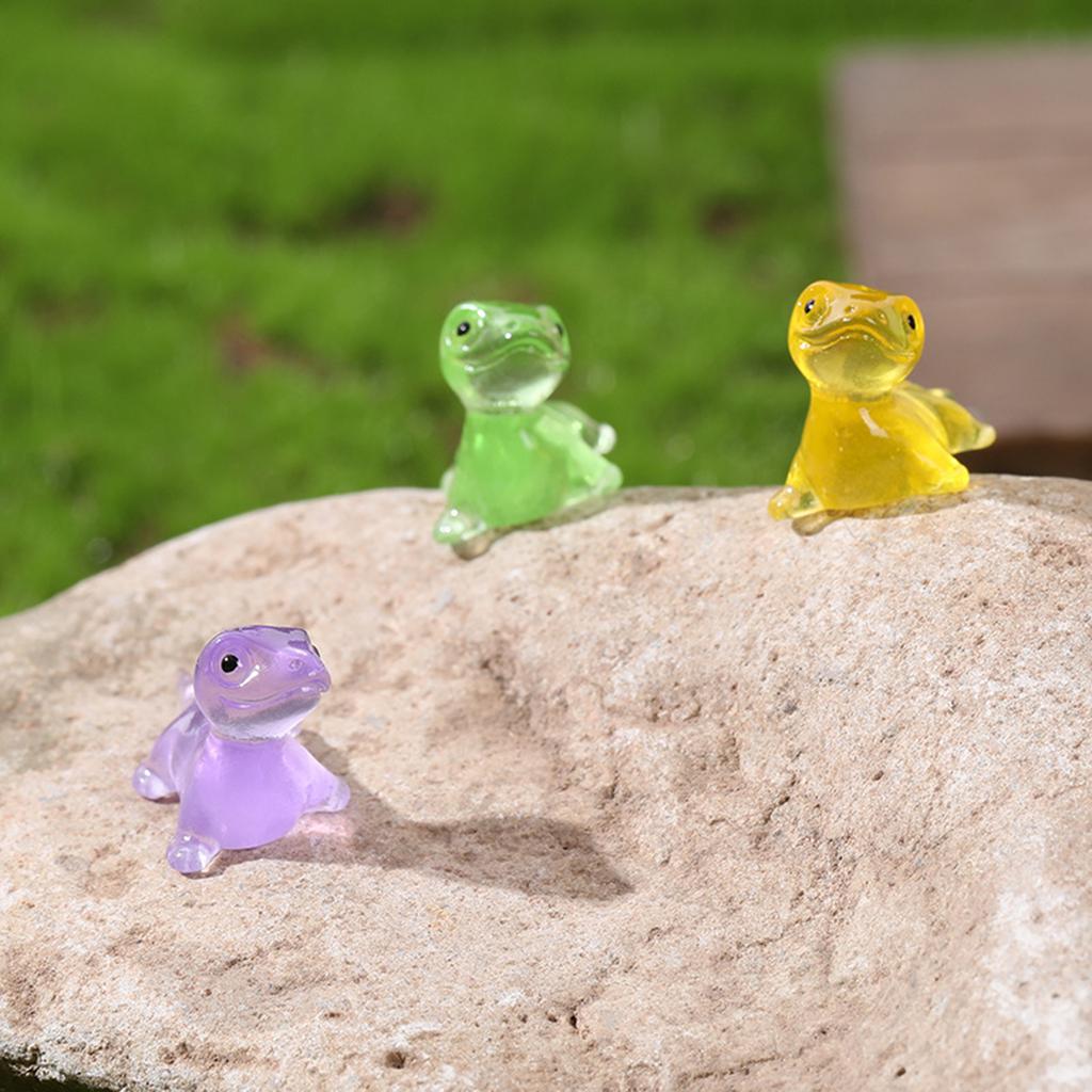 10Pcs Glowing in Dark Small Lizards Resins Miniatures Animal Figures Garden Landscape Potted Plant Decorations Ornaments
