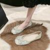 French temperament fairy evening breeze single shoes female flat bottom shallow mouth 2025 new spring and summer shoes rhinestone soft sole ladyshoes