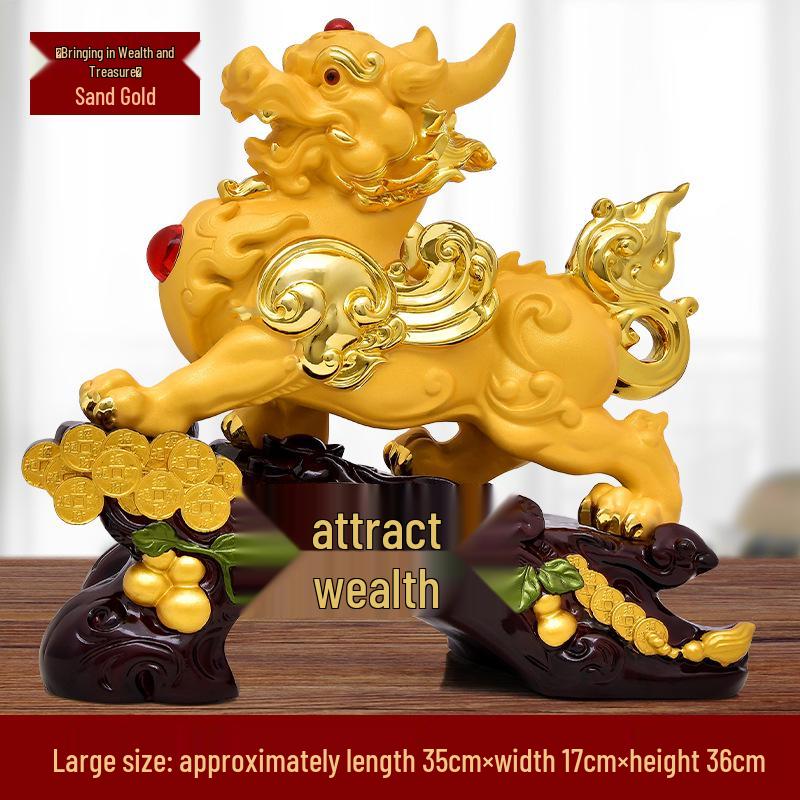 Lucky Pixiu Ornament Pair for Living Room, Office Desk, or Gifts