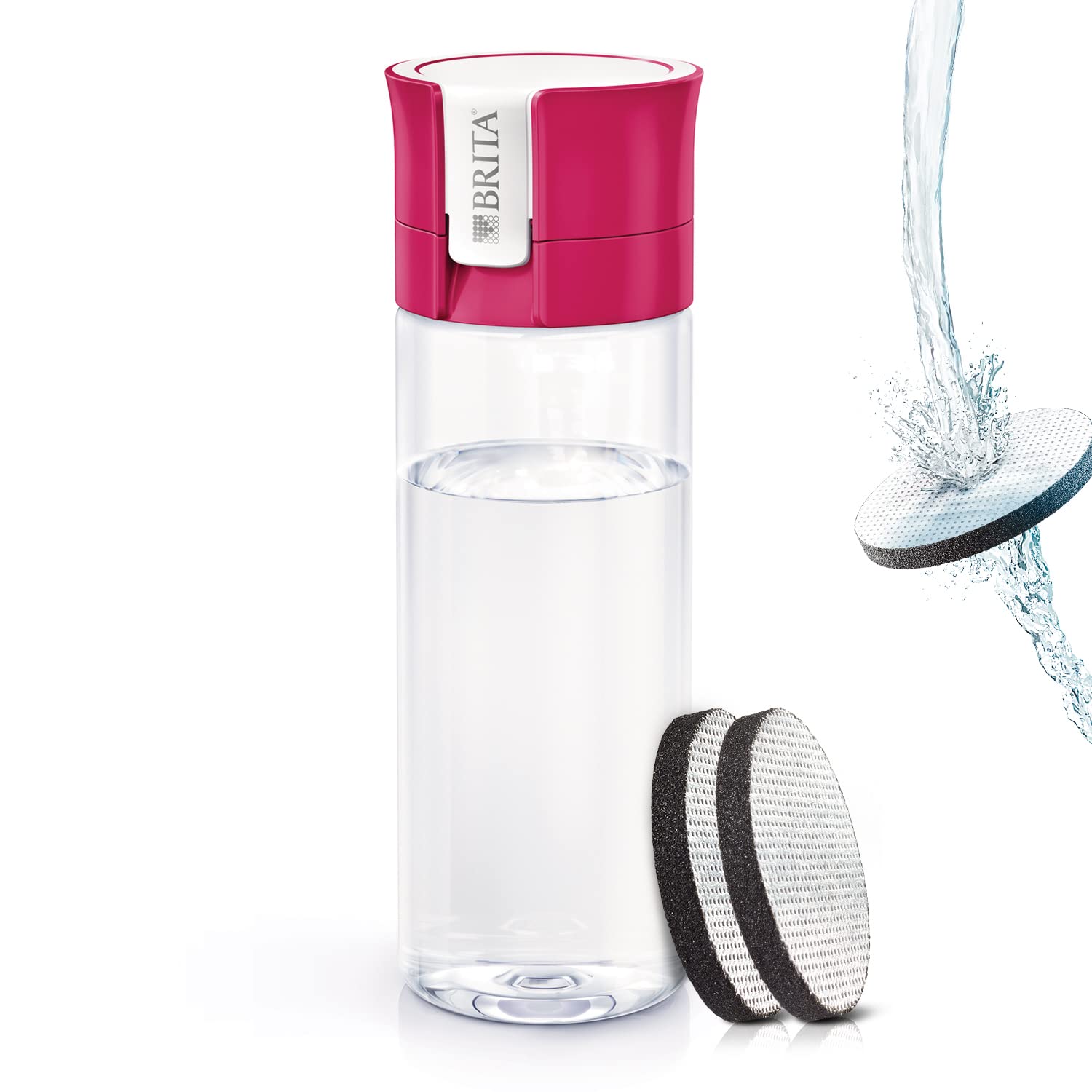 

Brita Water Bottle Portable Water Purification Bottle 600ml Pink with 2 Micro Disc Filters Genuine [Japanese Product] рожевий