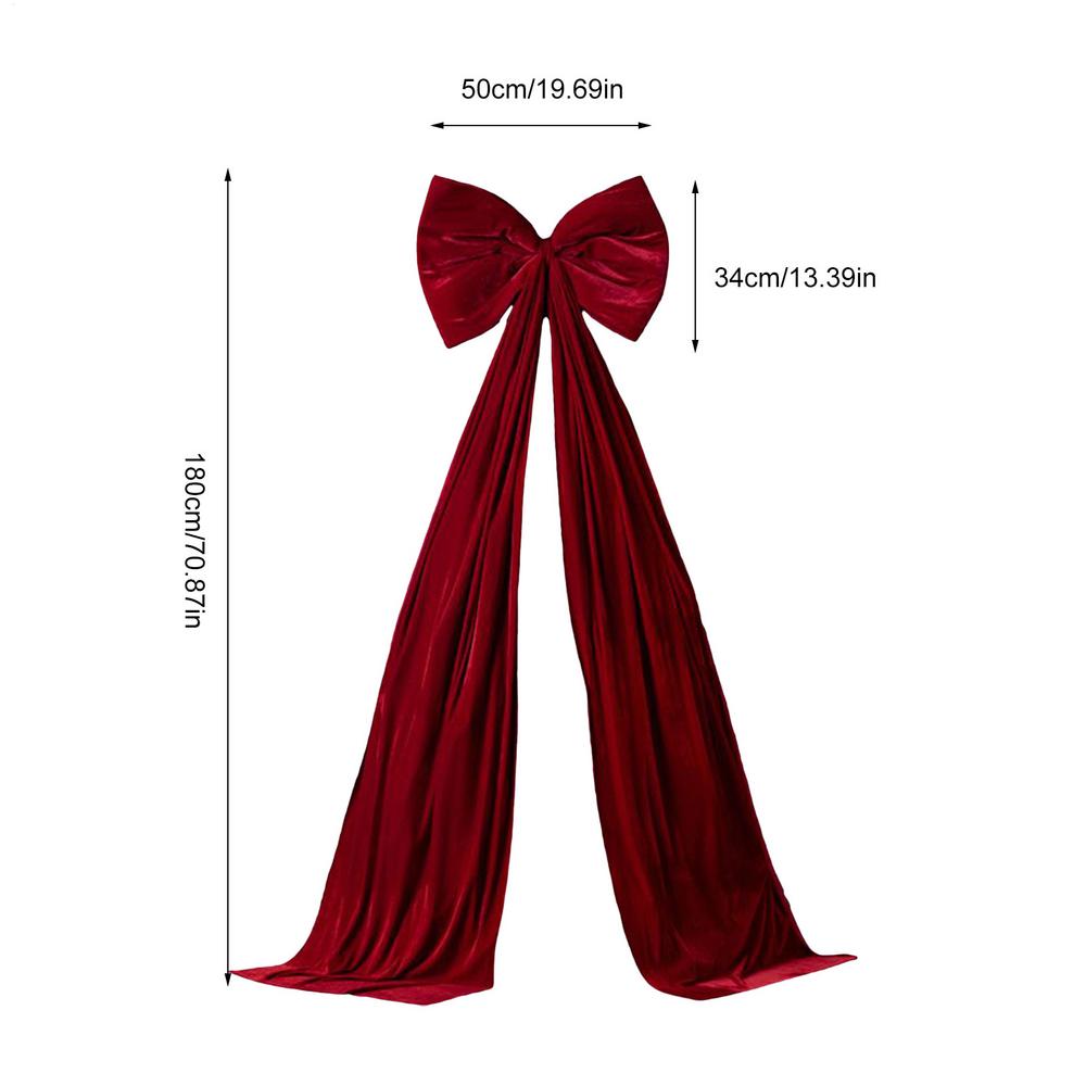 Big Christmas Tree Bow 20 x 71 Inch Extra Large Indoor Velvet Decor Wedding Party Oversized Bow for Door Wall Wedding Engagement
