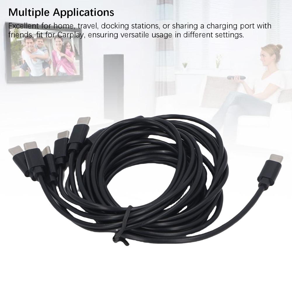2m/6.6ft USB C Splitter Cable Plug and Play USB C Multi Charging Cable  For Cell Phones
