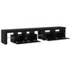 TV Cabinet Set of 2 Black Oak Effect 230 X 36.5 X 40 Cm