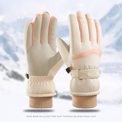 Ski Gloves for Men and Women Couples Autumn and Winter Outdoor Cycling Plus Velvet Thickened Cold Touch Screen Warm Gloves