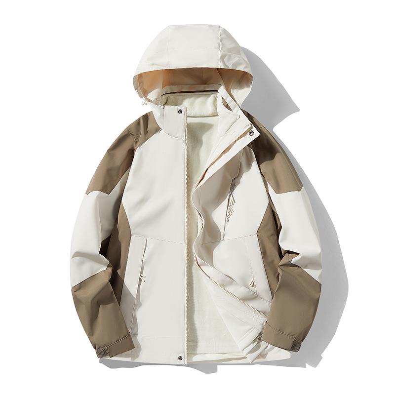 

Spot Winter Windproof Mountain Jacket Set: Three-in-One Detachable Liner, Trendy Couple s Outdoor Mountaineering Suit 2XL