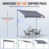 Manual Retractable Awning, 78" Outdoor Retractable Patio Awning Sunshade Shelter, Adjustable Patio Door Window Awning Canopy with 39" Sun Shade