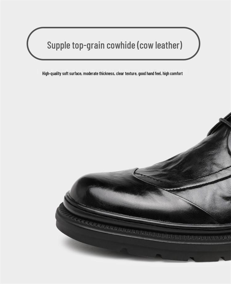 Men's High-End British Style Leather Derby Shoes: Formal, Soft-Sole Wedding & Business Footwear