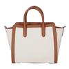 Lauren Ralph Lauren [Excellent Condition] Canvas X Leather Medium Tyler 2-Way Shoulder Bag Tote Bag White / brownUsed