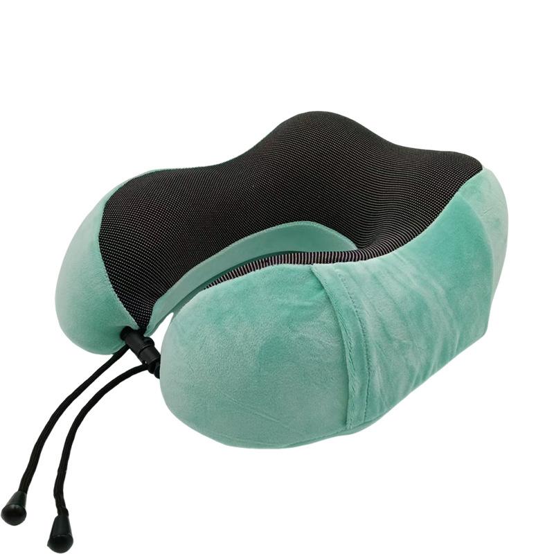 Portable Memory Foam Hooded U-Shaped Travel Pillow Soft Sleep Pillow Neck Support For Airplane Office Plane Train Offic And Home