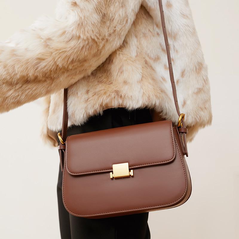 Cowhide Women's Bag 2026 New Genuine Leather Fashi Women Shoulder Bags High Quality Luxury Female Crossbody Bag 2126