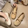 With Skirt Single Shoes Women's Spring and Summer Chinese Shallow Mouth Retro Round Head Versatile Mary Jane Shoes Tide