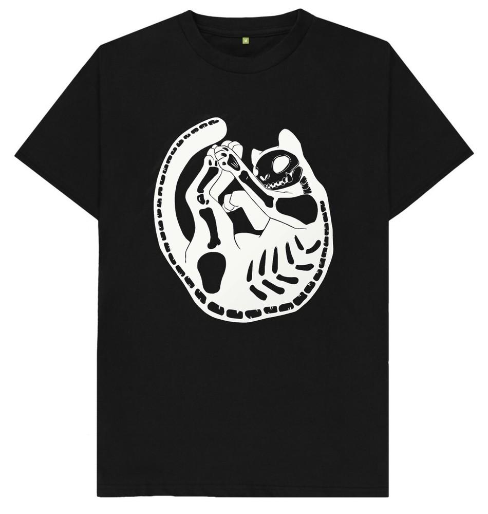 Skeleton Goth Cat Heavy Metal Punk Rock Music Lover Gift T Shirt