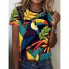 Summer Parrot Bird 3D Print T-shirts Women Streetwear Hawaii Casual Fashion Y2k Short Sleeve T Shirt