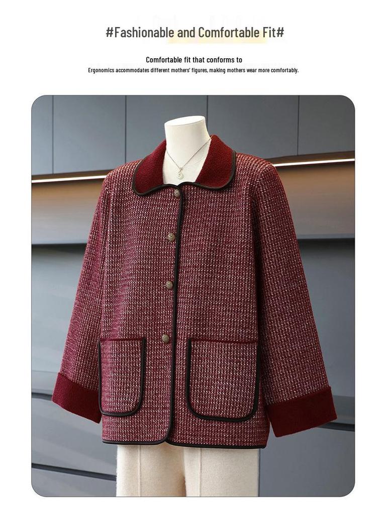 Mom's 2025 Autumn Fashion Knitted Cardigan for Mid-Aged & Elderly Women