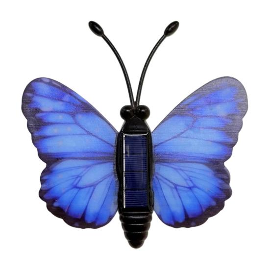 Solar Butterfly Garden LED Wall Outdoor Decoration Light Color Changing Lamp Waterproof синий