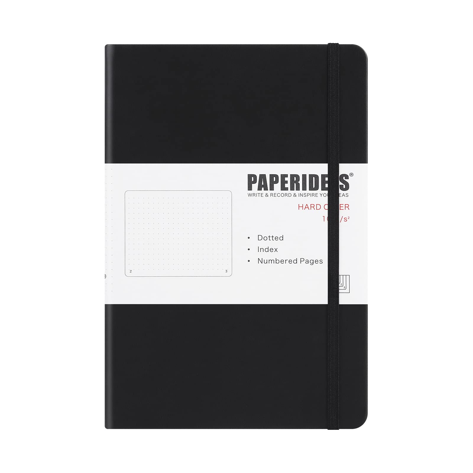 PAPERIDEAS Notebook A5 Hardcover (Dot Pattern, Black)
