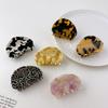 Elegant 5cm Cow Print Oval Hair Claw Clip For Women Handmade Vintage Hairpiece