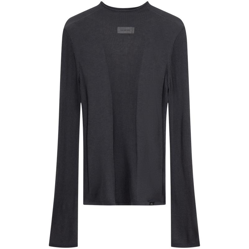 

Calvin Klein Casual Comfortable Sexy Sheer Knit Top Women Tops Graphite-Gray J224300 XS