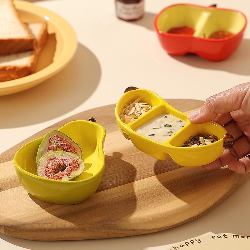 Kreativní porcelánová miska Korejský styl Roztomilý tvar ovoce Keramické domácí nádobí Barbecue Hrnec Omáčka Koření Misky