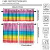 Colorful Rainbow Valance, Modern Ombre Rainbow Cartoon Watercolor Valance for Kitchen Living Room Bedroom Nursery Valance 54x36 Inch, 3 Piece