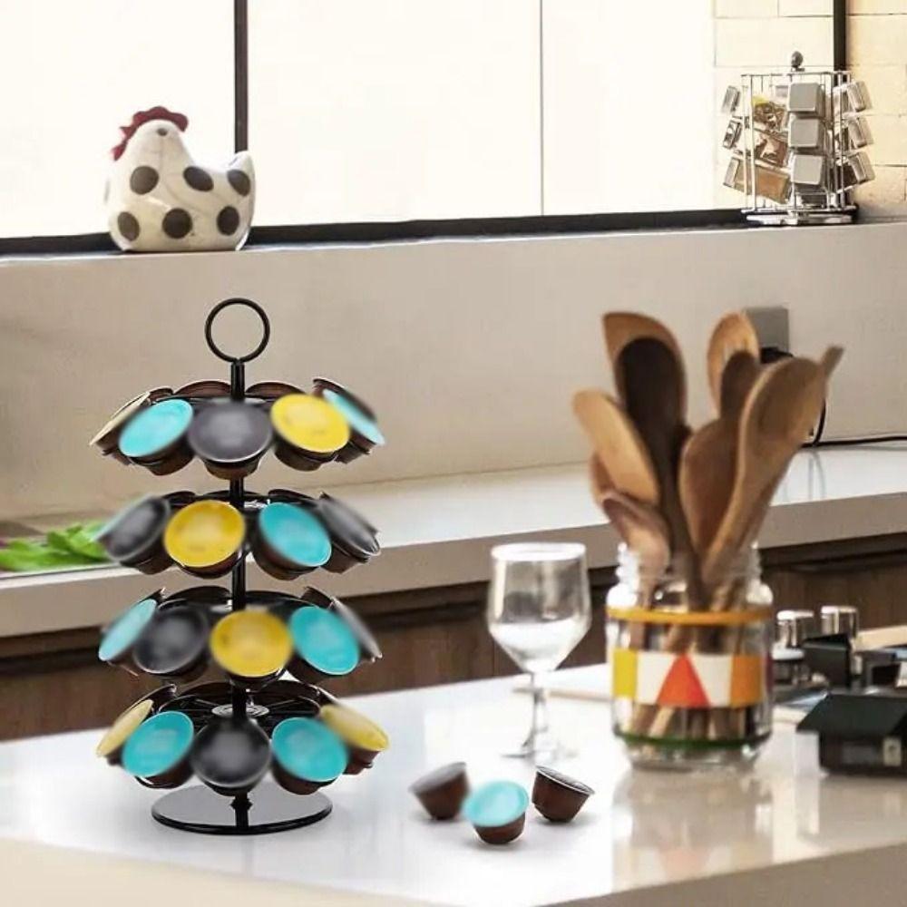 360 Degree Rotates Rotatable Coffee Pod Holder Holds 36 Pods Capsule Display Rack Cafe Shop