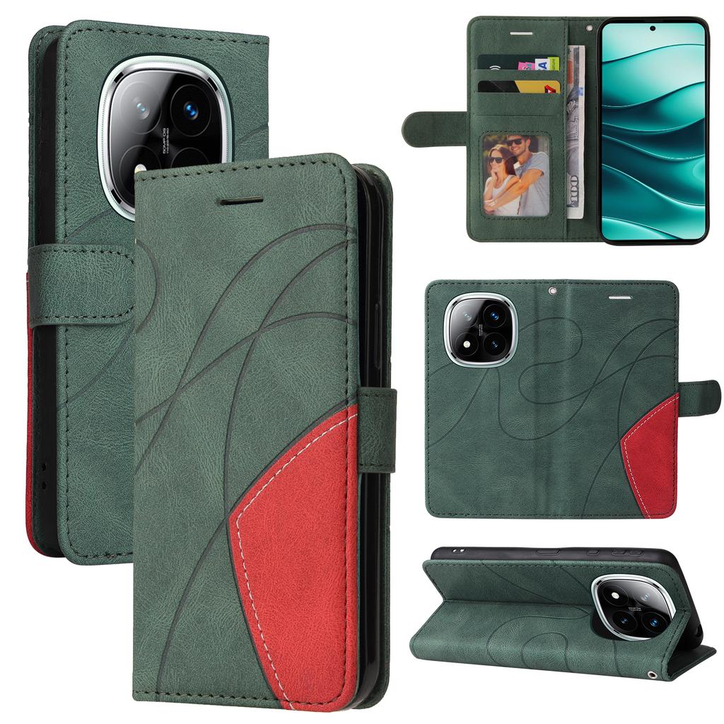 For Xiaomi Redmi Note 14 Pro+ 5G/Note 14 Pro 5G/Poco X7 5G Leather Case Wallet Stand Color Splicing Phone Cover
