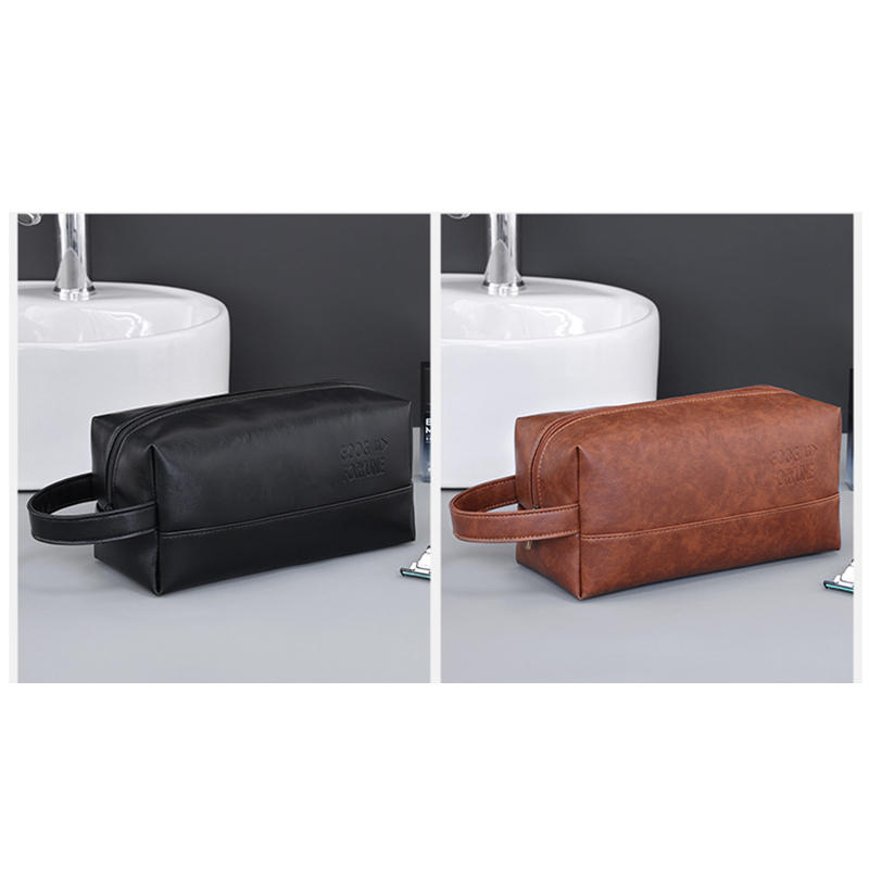 Portable Men's Travel Washing Bag Zipper Pouch Multi-Functional Toiletry Storage Bag with Handle