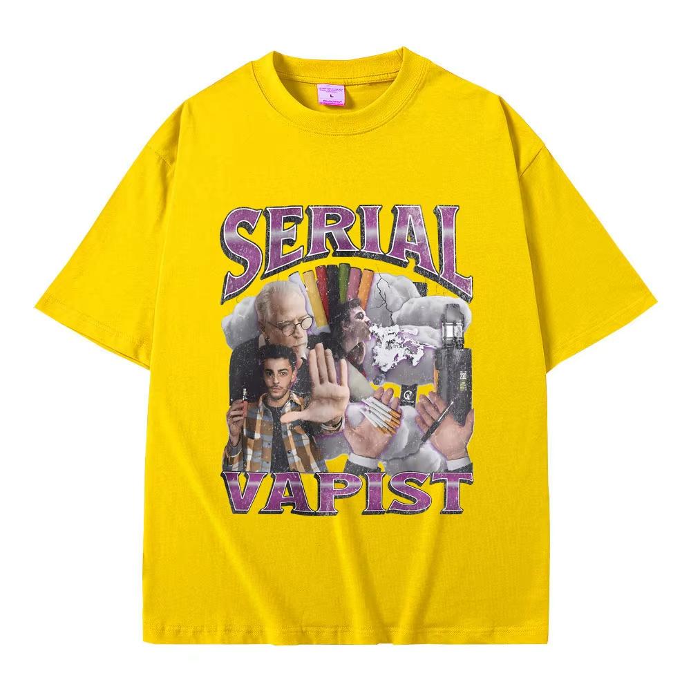 Funny Serial Vapist Graphic T Shirts Unisex Women Fashion Vintage Short Sleeve Male Casual Oversized Pure Cotton Crewneck Tshirt
